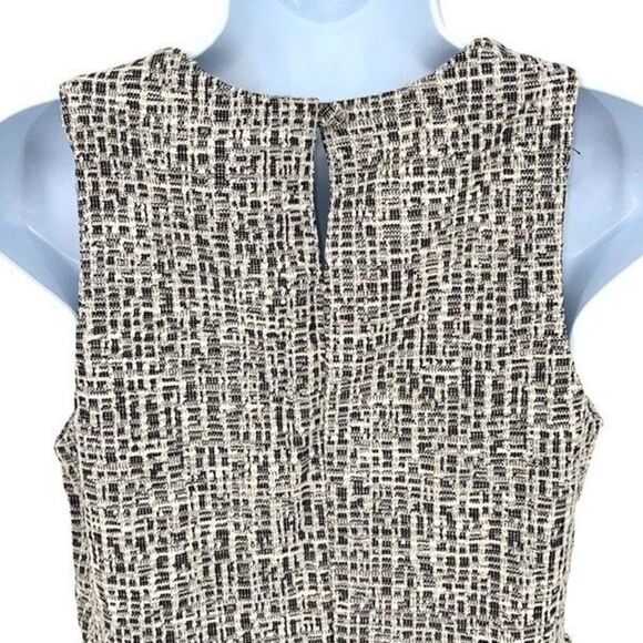 Anthropologie Amadi Womens Tweed Sleeveless Peplum Blouse Black White Small NWT - Picture 5 of 10